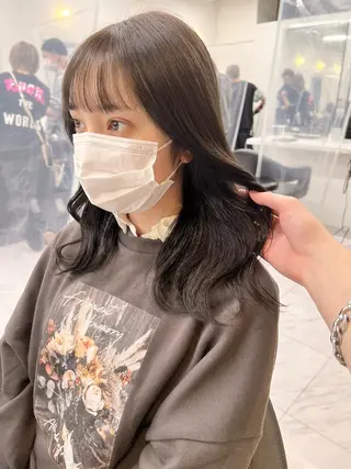 ロング カラー パーマ ヘアアレンジ メンズ キッズ ネイル マツエク・マツパ アイブロウ 上品＆韓国風 🥀海心🥀のヘアスタイル