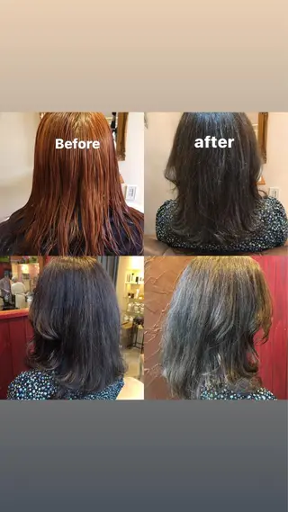 セミロング カラー plaatje 義見のヘアスタイル