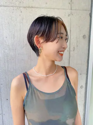 ショート カラー 似合わせレイヤー/ ケアパーマ/高倉のヘアスタイル