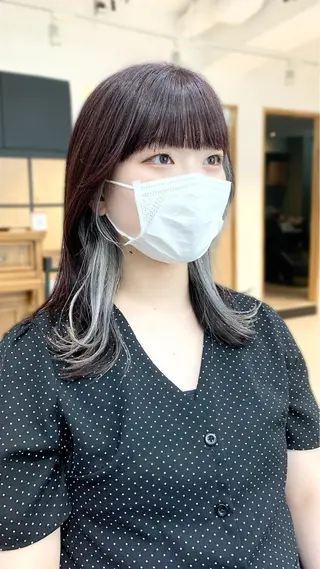 ミディアム カラー パーマ ヘアアレンジ メンズ キッズ ネイル マツエク・マツパ アイブロウ 似合せレイヤー/ 柔らか透明感カラーのヘアスタイル