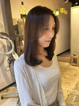 セミロング 北原 紗希のヘアスタイル