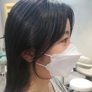 セミロング 韓国レイヤー　 suzuのヘアスタイル