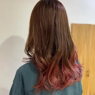 ミディアム カラー ヘアアレンジ なつき/艶ピンク/ girly hairのヘアスタイル