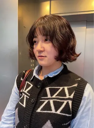 ミディアム パーマ 狩野 羅夢のヘアスタイル