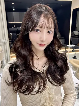 セミロング カラー パーマ ✨美髪矯正×髪質改善 🍎カイト🍎渋谷のヘアスタイル