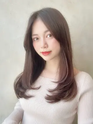 セミロング カラー 銀座✨レイヤーカット 顔まわり/坂本亜裟海のヘアスタイル