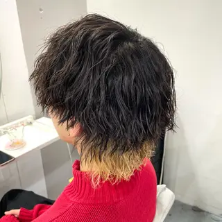 カラー パーマ メンズ メンズ特化/パーマ/ ブリーチ/福島 千颯のヘアスタイル