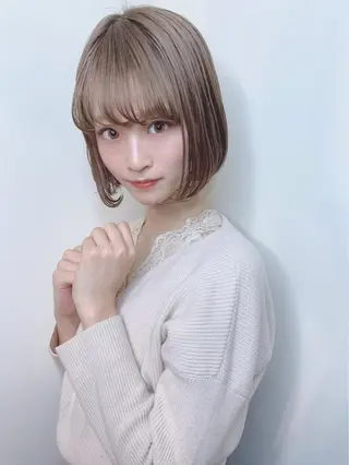 ミディアム カラー パーマ ヘアアレンジ 【公式】amble luxe池袋東口🩷のヘアスタイル