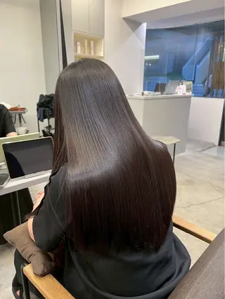 ロング パーマ 🍒モテ暖色カラー × うる艶✧ ゆなのヘアスタイル