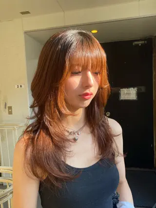 ミディアム カラー ヘアアレンジ 🌟🍒ハイトーン 韓国ヘア/ユウミのヘアスタイル