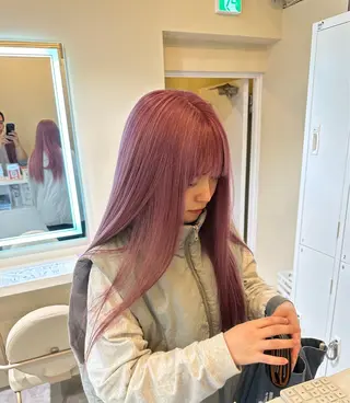 ロング カラー レイヤーカット 赤み消し　店長/大和のヘアスタイル