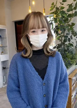 セミロング カラー 🐰艶カラー🪙 美髪矯正/AYUNAのヘアスタイル