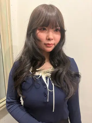 ロング カラー yuzuki縮毛矯正 /カラーモデルのヘアスタイル