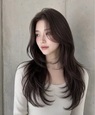 セミロング カラー ヘアアレンジ 🌫️大人韓国ヘア 🌫️naoyaのヘアスタイル