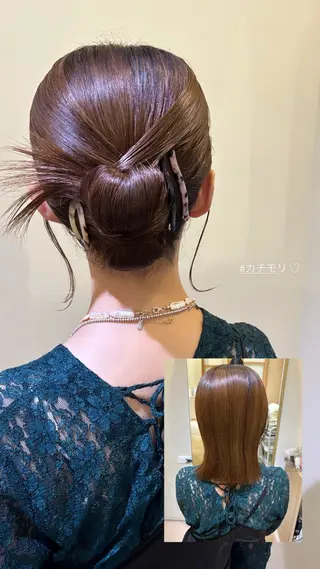 ミディアム ヘアアレンジ ボウ🪞ヘアセット /メイク/マツパのその他イメージ