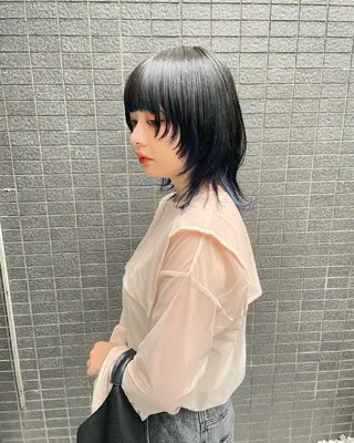 ミディアム カラー パーマ ヘアアレンジ メンズ キッズ ネイル マツエク・マツパ アイブロウ tatsumi/ボブ ウルフ/レイヤーのヘアスタイル
