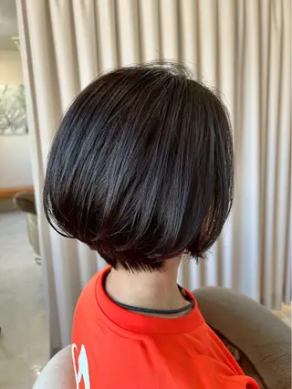 ショート センターパート 韓国ヘア・綾也のヘアスタイル