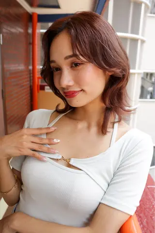 ミディアム 透明感カラー🇰🇷 レイヤー✨桑原　研太のヘアスタイル