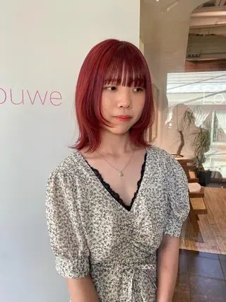 ミディアム カラー ヘアアレンジ レイヤー🌟艶カラー 🕊まやのヘアスタイル