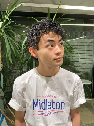 パーマ メンズ 艶髪施術 関谷ヒュウのヘアスタイル