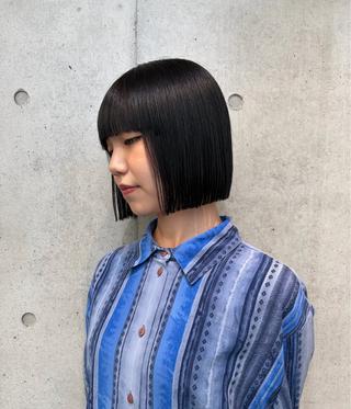 ショート カラー ヘアアレンジ ボブ艶モテカラー🫧 カリンのヘアスタイル