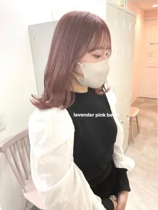 ミディアム カラー misaki🎀 まろみ透け感カラーのヘアスタイル