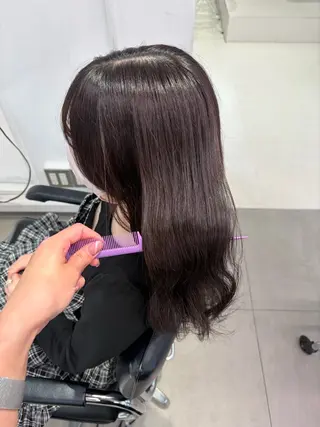 ロング カラー 縮毛/くすみカラー Mariamu🌼のヘアスタイル