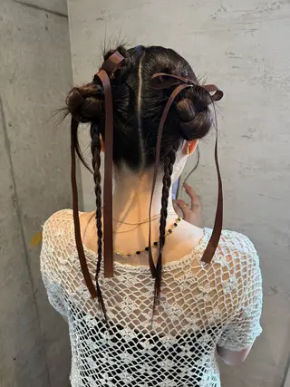 ロング ヘアアレンジ はやしほのか| ヘアセット×カラーのヘアスタイル