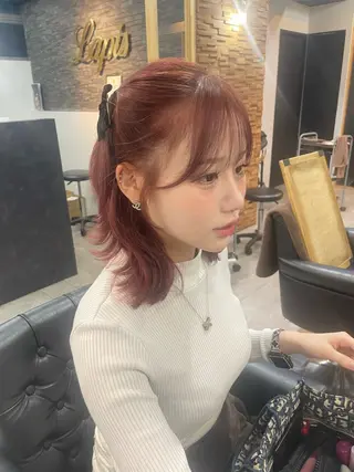 ミディアム RIEブリーチ& エクステ特化型のヘアスタイル