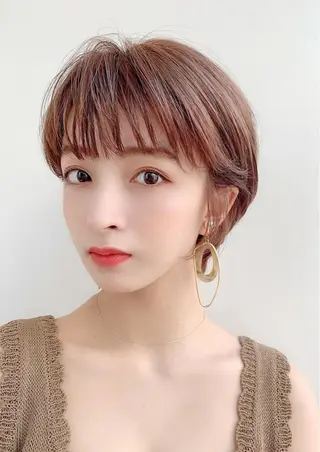 ショート カラー パーマ ヘアアレンジ 【公式】amble luxe池袋東口🩷のヘアスタイル