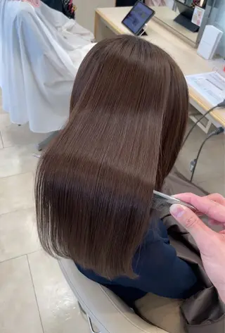 ロング シャドウパーマ／骨格 矯正カット　トモキのヘアスタイル