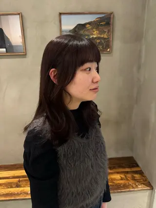 セミロング 新宿/顔周りカット +レイヤー=しずく♩のヘアスタイル