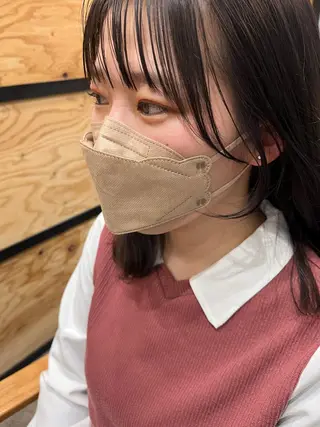 セミロング カラー パーマ ヘアアレンジ メンズ キッズ ネイル アイブロウ 久木原 ゆりのヘアスタイル