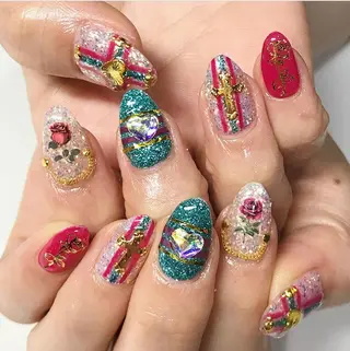 ネイル 渋谷／チップ長さ出し 👑アプレgel-xのネイルデザイン