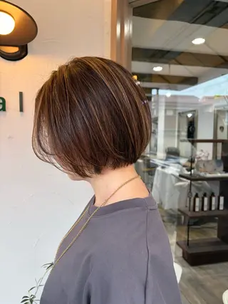 ショート カラー 女性カットモデル募集 calm岡本優希のヘアスタイル