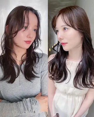セミロング カラー AiM 大名　似合わせカットのヘアスタイル