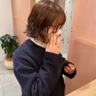 ミディアム パーマ BLOCK hair makeのヘアスタイル