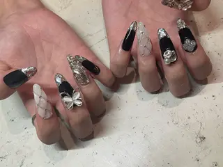 ネイル 韓国/ワンホン/長さ 出しつけ放題🎀のネイルデザイン
