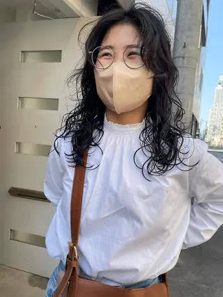 セミロング パーマ やまさきえりこ ニュアンスパーマのヘアスタイル