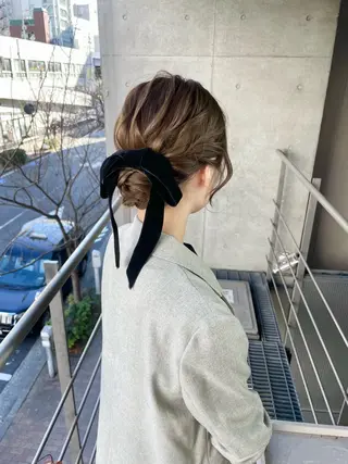 セミロング ヘアアレンジ ヘアセット ✴︎Mai✴︎銀座のヘアスタイル