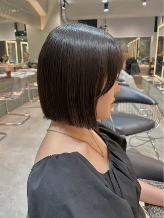ミディアム オリーブベージュ/ボ ブ縮毛矯正たまき🧡のヘアスタイル