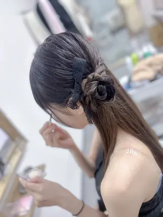 セミロング ヘアアレンジ ⭐︎moe 【ヘアセット🧸】のヘアスタイル