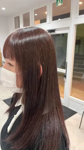 セミロング カラー 橋本 保奈美のヘアスタイル