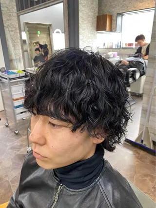 ショート パーマ HRK 1st.メンズサロンのヘアスタイル