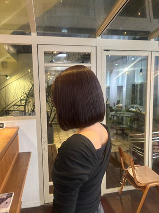 ミディアム カラー くいた あやなのヘアスタイル