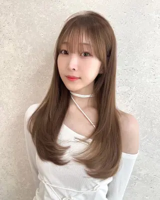 カラー 🌸春の暗髪カラー 🌸透明感ヘアのヘアスタイル