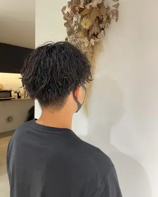 パーマ メンズ 暖色カラー🍊 ボブ🌿顔周りcutのヘアスタイル