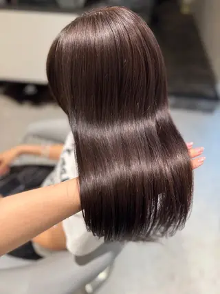 セミロング カラー ヘアセット/レイヤー 赤み消し/はるかのヘアスタイル