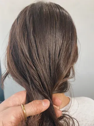 ミディアム カラー ヘアアレンジ ボブパーマコテ巻き風 パーマNo1深江秀平のヘアスタイル