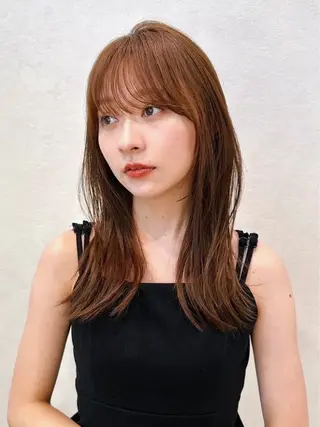 ミディアム カラー パーマ kazuki【顔周り ×レイヤーカット】のヘアスタイル